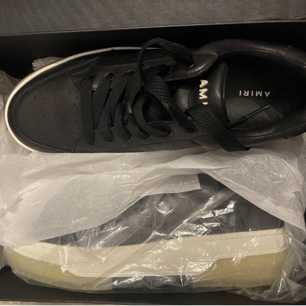 AMIRI Black and White Leather Sneakers